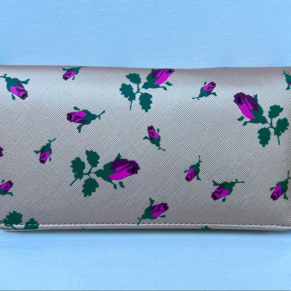 Betsey Johnson Rose Gold Wallet Hearts and Roses - Picture 2 of 13